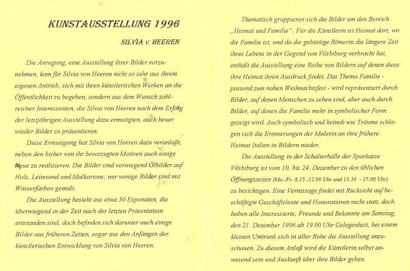 Ausstellung1996 Silvia von Heeren in Sparkasse Vilsbiburg